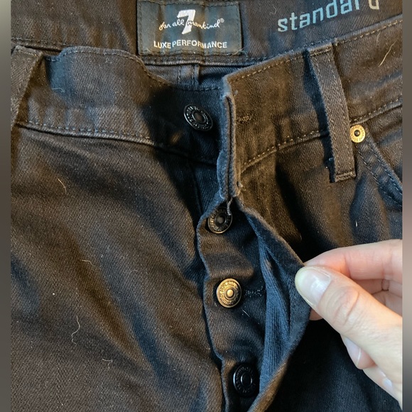 Seven for all Mankind Straight Leg Black Jeans Luxe Performance Standard Sz 32 - Picture 6 of 11